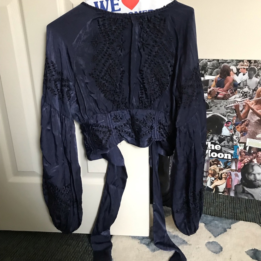 FP Open Back Puffy Sleeves Top